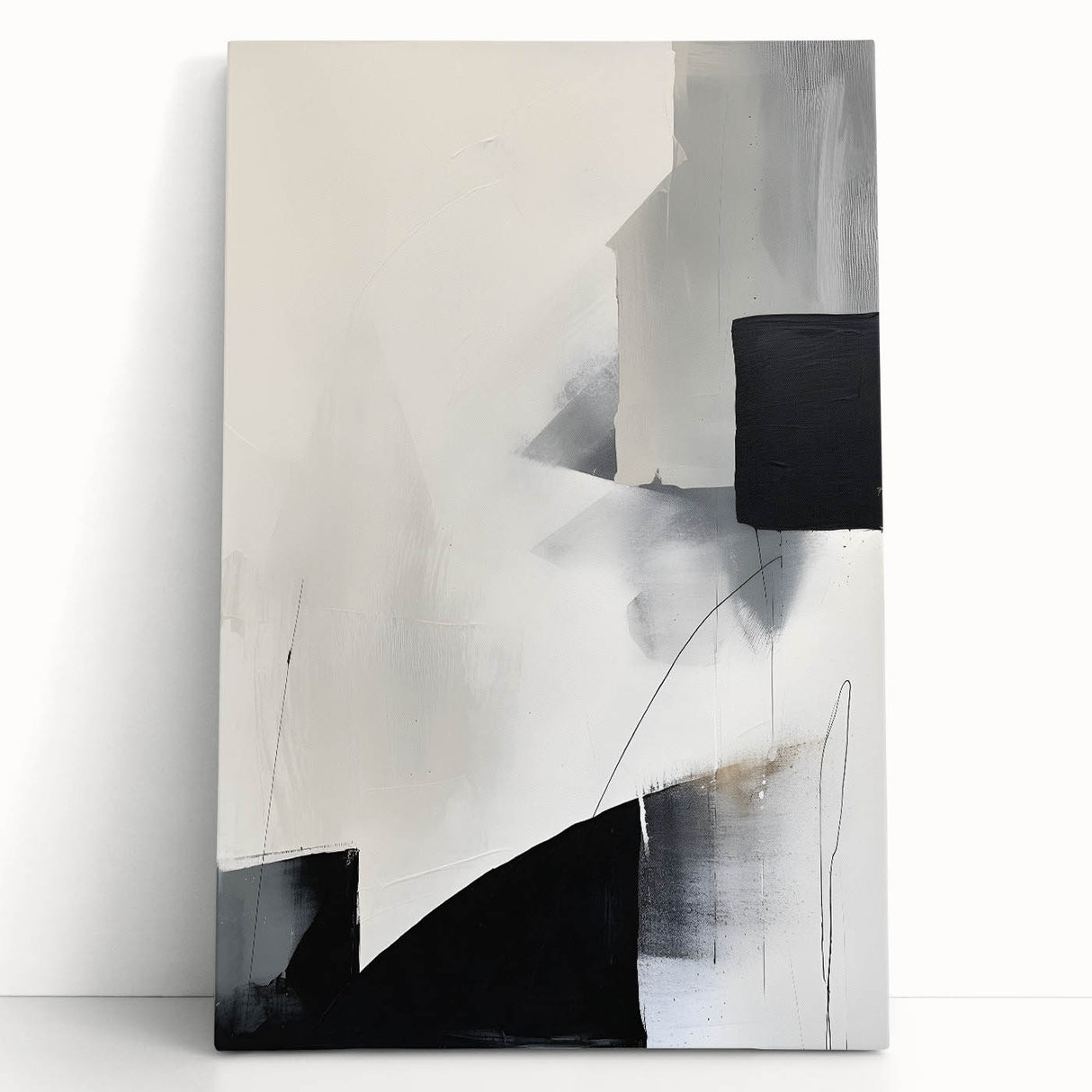 Framed and Canvas Dining Room Art – Abstract Black & Gray Print