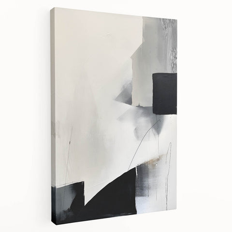 Framed and Canvas Dining Room Art – Abstract Black & Gray Print