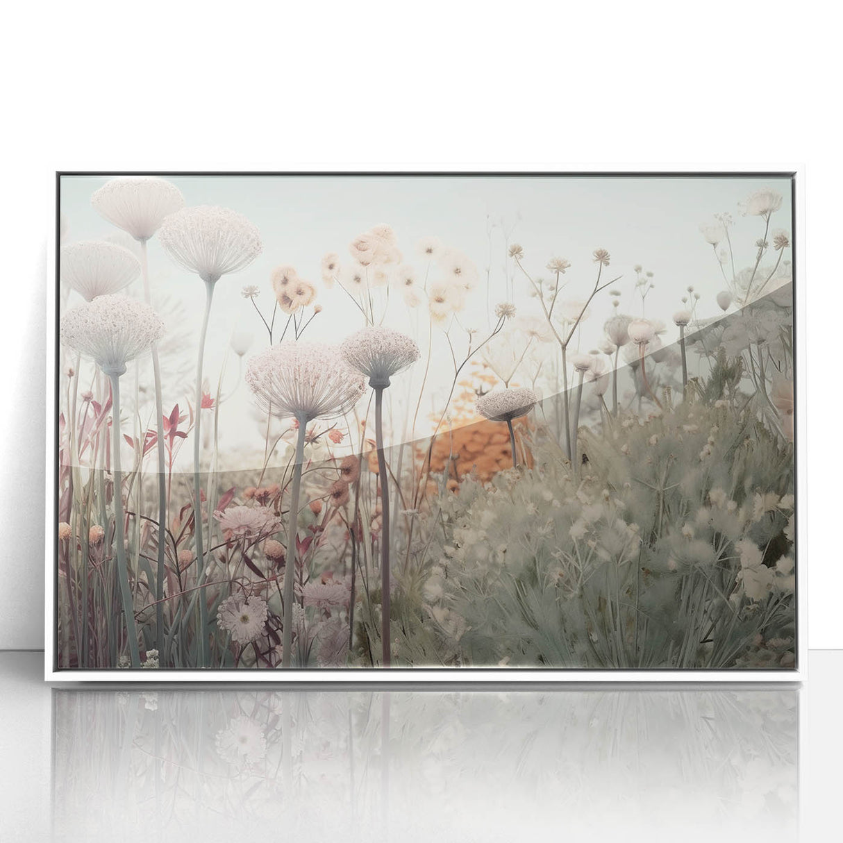 Soft Floral Living Room Wall Art – Large Canvas & Framed Print