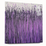 Abstract floral acrylic artwork displayed from the side, showcasing vibrant colors and intricate designs, secured with stylish pins for a modern touch.