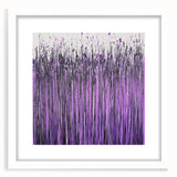 Abstract floral design framed with a white mat, showcasing vibrant colors and intricate patterns, ideal for modern home decor. Elegant front view highlights the art's details, perfect for enhancing interior aesthetics.