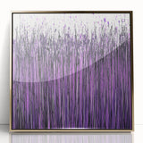 Framed acrylic artwork featuring abstract floral design in vibrant colors with a gold frame, ideal for modern home decor and enhancing living spaces.
