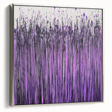 Framed canvas art showcasing an abstract floral design with silver accents, highlighting vibrant colors and intricate patterns, ideal for modern decor.