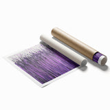 Abstract floral rolled print showcasing vibrant colors and intricate designs, elegantly packaged in a durable cardboard tube for safe shipping and display. Perfect for adding a touch of modern art to home decor or office spaces.