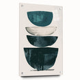 Abstract minimalist wall art piece displayed from a side view, featuring an acrylic glass finish, highlighted with decorative pins to enhance presentation. The artwork showcases a modern design ideal for contemporary home decor.
