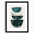 Abstract minimalist wall art framed in black, showcasing geometric shapes in muted tones, designed to enhance modern interior decor aesthetics.