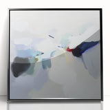 Minimalist Abstract Wall Art – Misty Gray and Blue Canvas Print