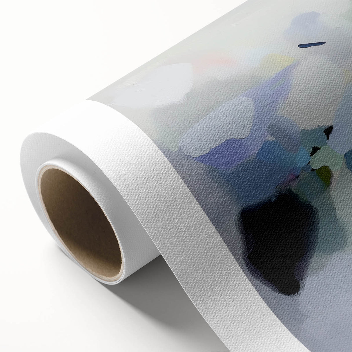 Minimalist Abstract Wall Art – Misty Gray and Blue Canvas Print