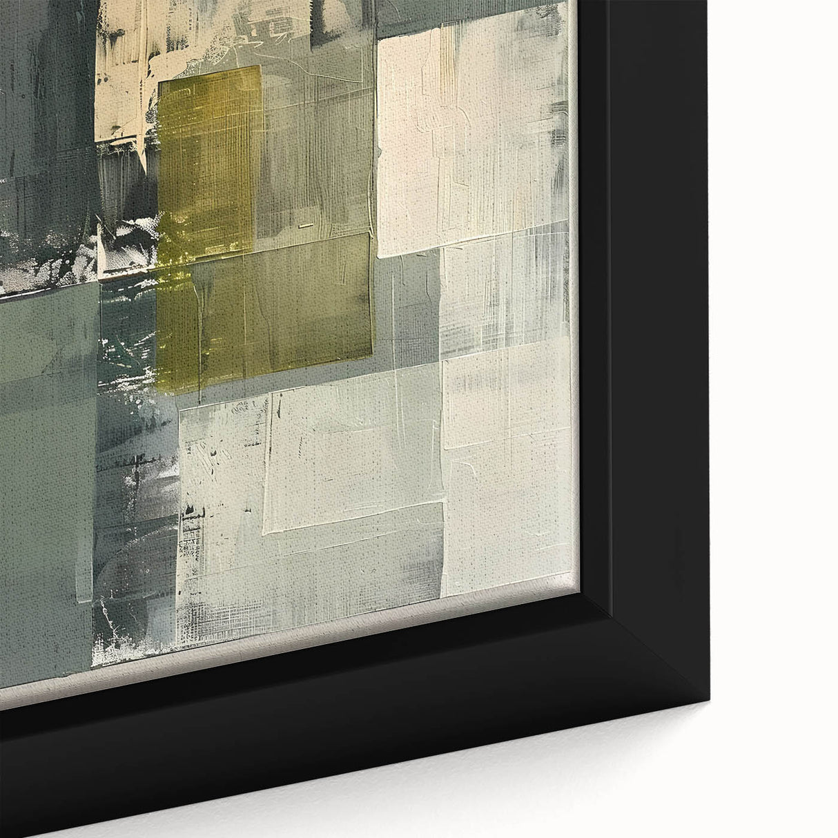 Custom Dining Room Wall Decor – Green & Gold Abstract Canvas
