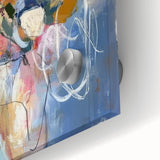 Abstract floral acrylic glass artwork showcasing vibrant colors and intricate details, perfect for modern home decor. Ideal for adding a pop of color and elegance.