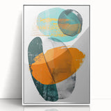 Framed minimalist abstract wall art with a white acrylic front, showcasing a modern design that enhances any interior decor, perfect for contemporary spaces.