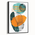 Framed minimalist abstract wall art featuring bold black and white geometric shapes, showcasing a modern design. Perfect for contemporary decor.
