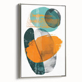 Framed minimalist wall art canvas featuring an abstract design in silver hues, showcasing a sleek side view that highlights its modern aesthetic and elegant finish. Perfect for contemporary decor.