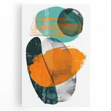 Abstract minimalist wall art on stretched canvas showcasing soft pastel colors and geometric shapes, perfect for modern home decor and aesthetic enhancement.