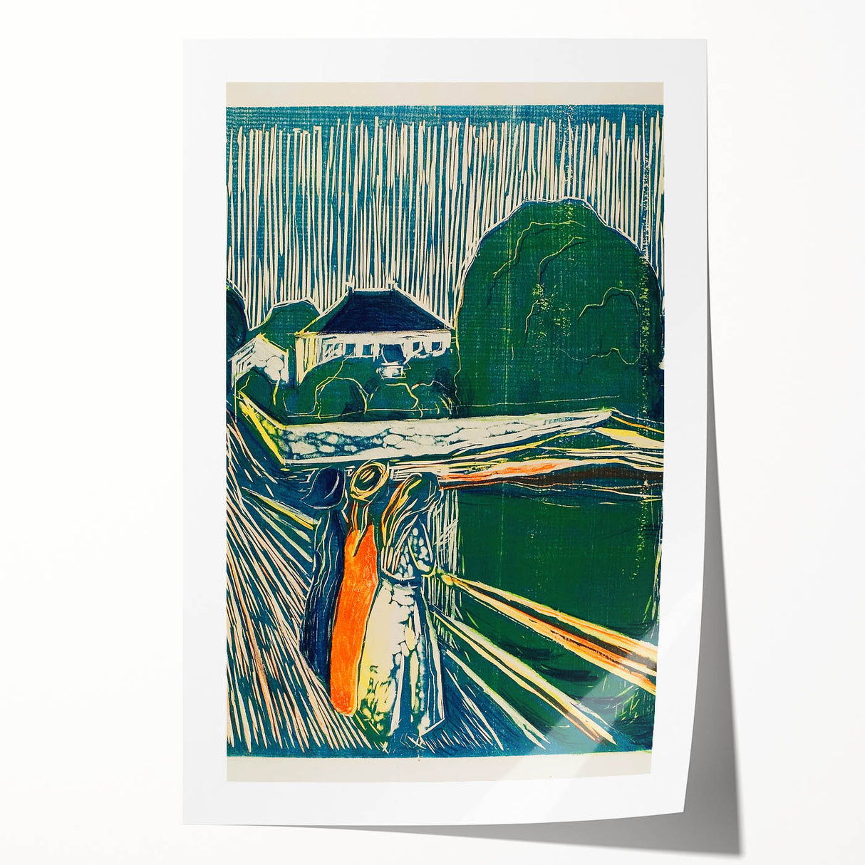 Expressionist Art: The Girls on the Bridge | Vibrant Munch Wall Art