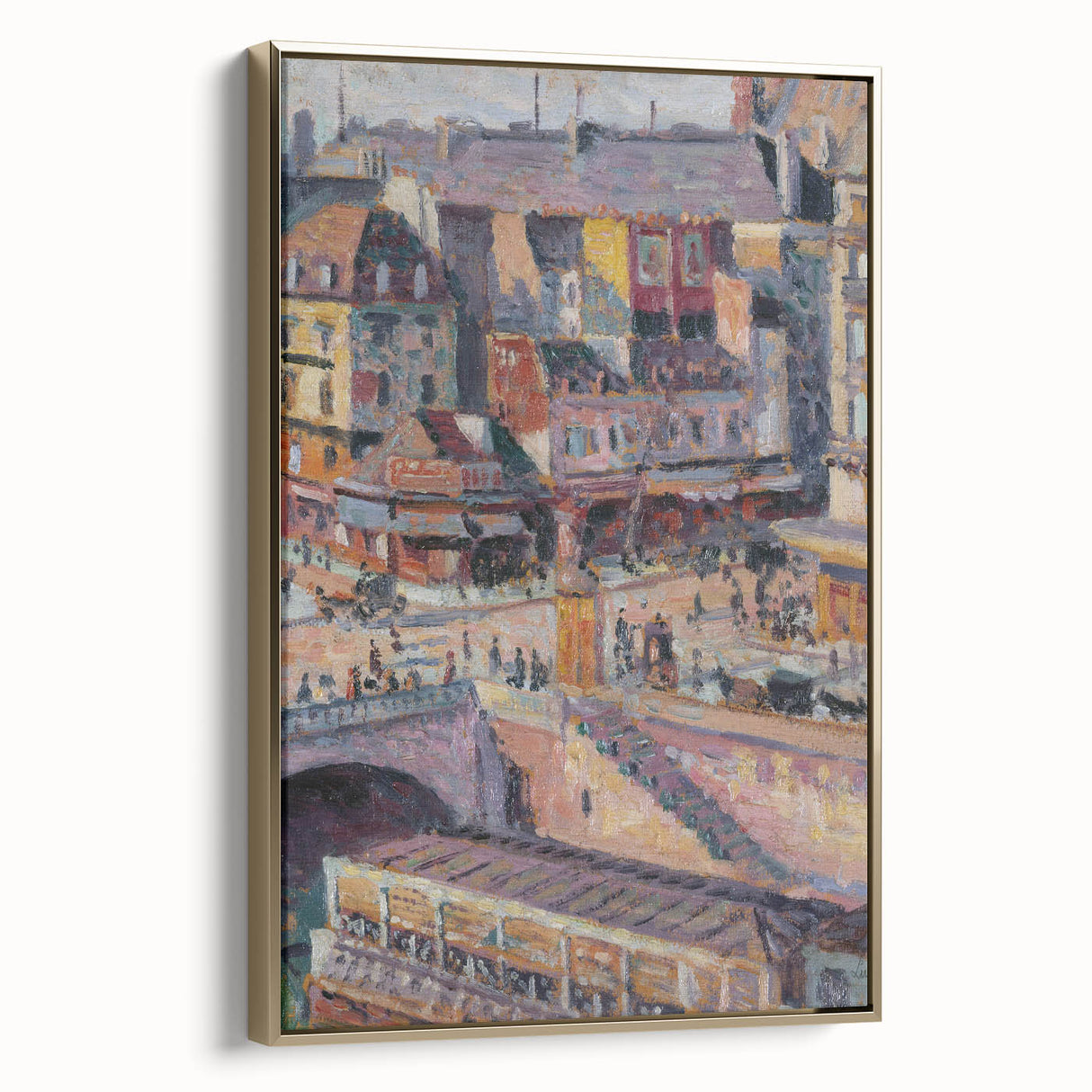Impressionist Cityscape - Pont Saint-Michel by Luce Wall Art Print