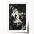 Dramatic Vintage Wall Art - Intense Black and White Scene in Charcoal