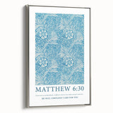 Biblical Typography Wall Art - Matthew 6:30 Floral Canvas Print