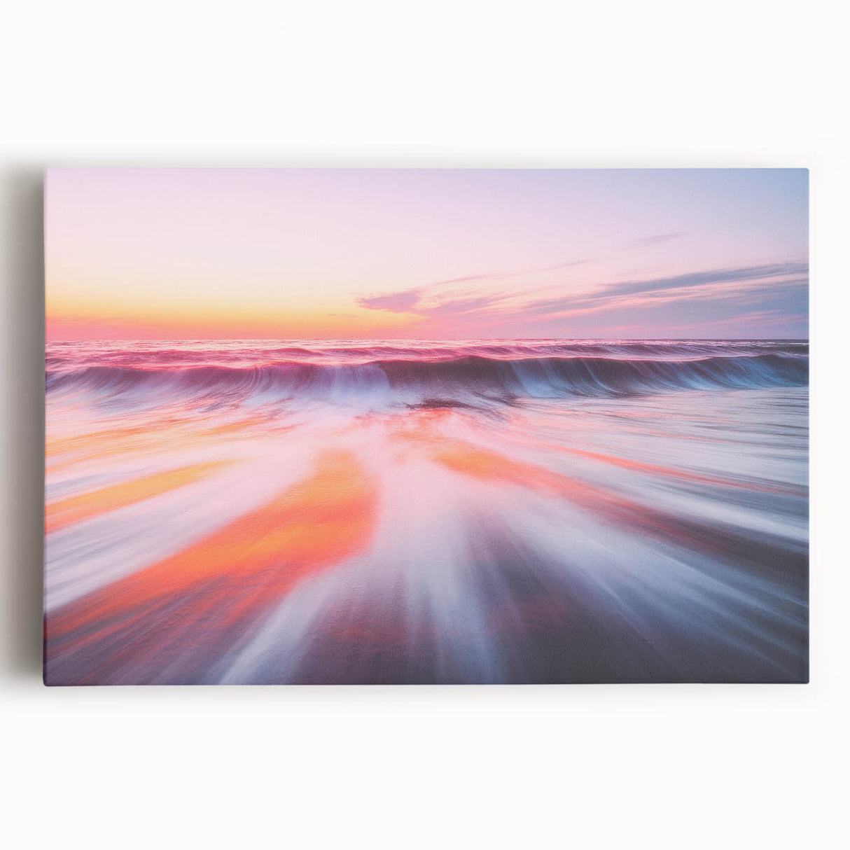 Sunset Ocean Waves – Dynamic Abstract Motion Wall Art