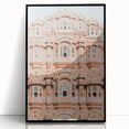 Framed acrylic artwork showcasing a detailed landscape of a majestic castle, featuring a black frame and vibrant colors, ideal for home decor or office settings.