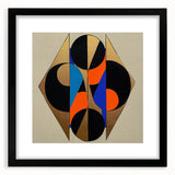 Abstract geometric frame design in matte black, showcasing a modern art piece with sharp angles and a clean aesthetic, ideal for contemporary decor.