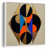 Abstract geometric framed canvas artwork showcasing a modern design in white tones, highlighting sharp angles and clean lines, perfect for contemporary decor.