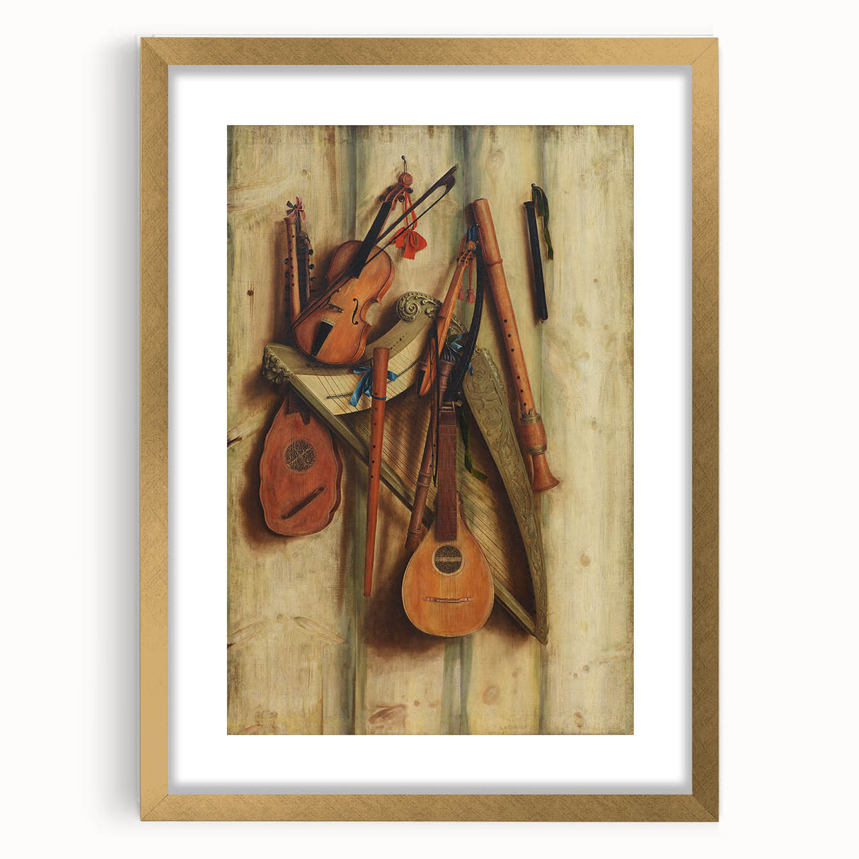 Baroque and Rococo Wall Art | Antique Musical Instruments Still Life