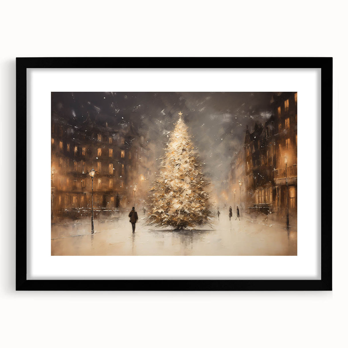Glowing Christmas Tree in the City – Christmas Wall Hangings