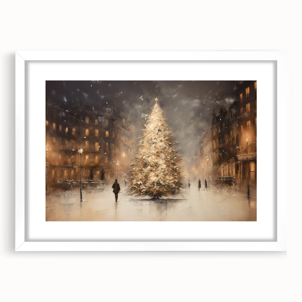 Glowing Christmas Tree in the City – Christmas Wall Hangings