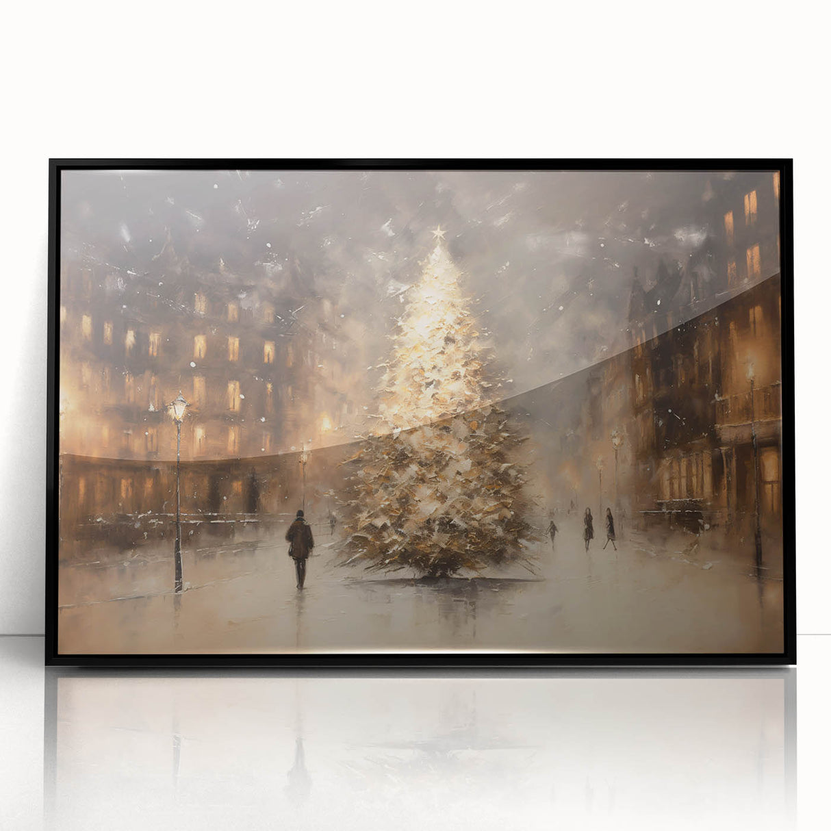 Glowing Christmas Tree in the City – Christmas Wall Hangings