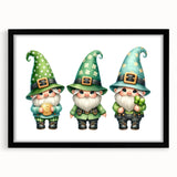 St. Patrick’s Day Gnome Trio - Irish Leprechaun Wall Art