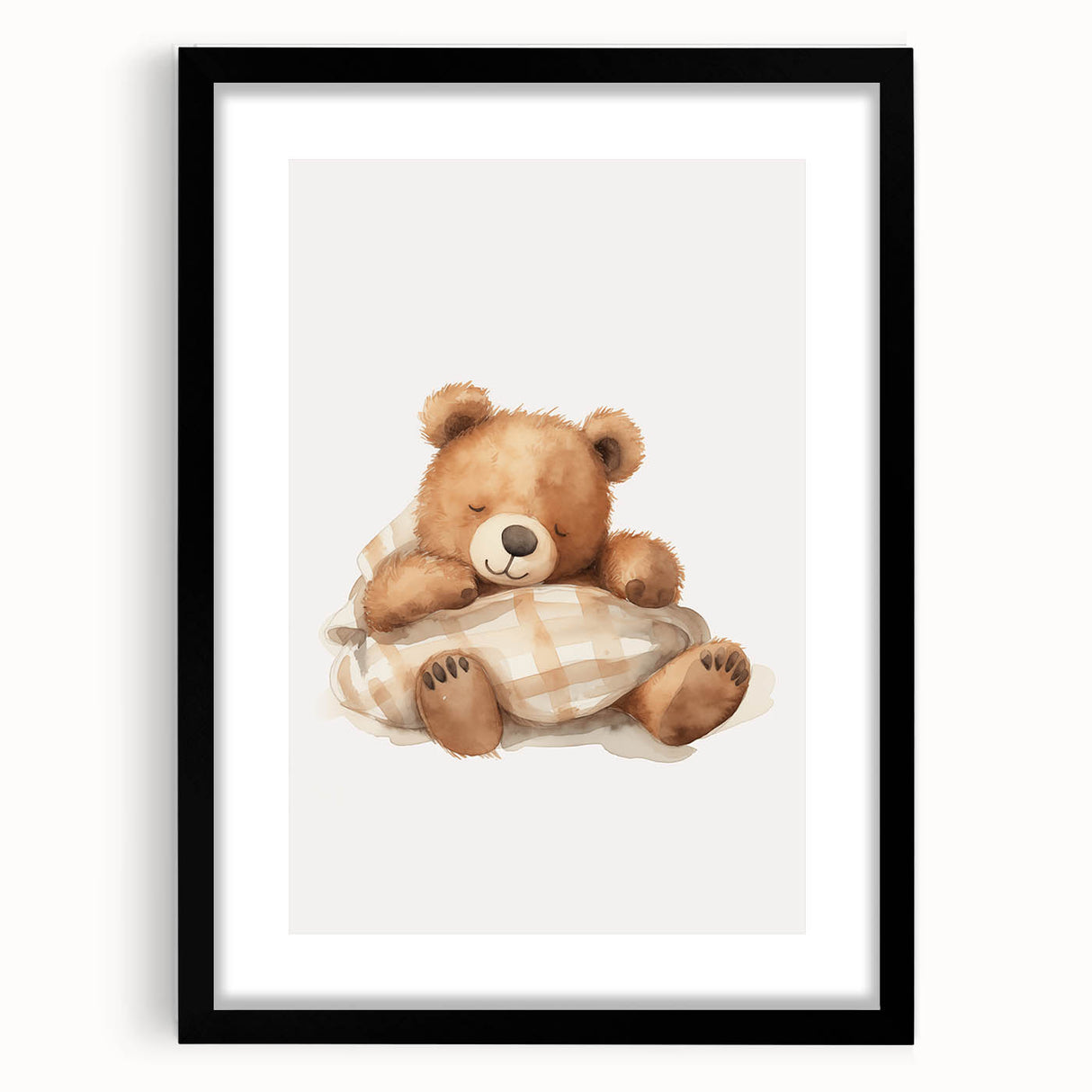 Sleeping Teddy Bear Nursery Wall Art – Baby Room Decor Prints