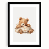 Sleeping Teddy Bear Nursery Wall Art – Baby Room Decor Prints
