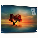 Acrylic glass landscape artwork showcasing vibrant fields in a side view, elegantly displayed with decorative pins, perfect for enhancing modern home decor.