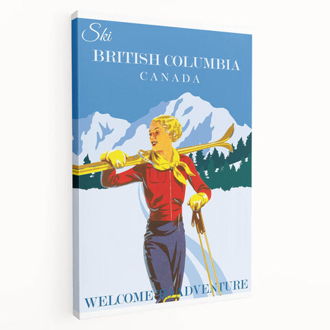 Retro British Columbia Ski Poster – Vintage Canada Print