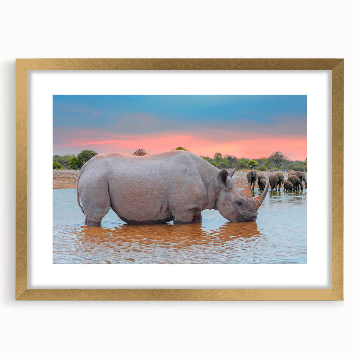 Textured art depicting an abstract African landscape in earth tones on a framed canvas, suitable for bedroom decor.