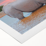 Art deco poster of a Namibian landscape on rolled canvas, featuring earthy tones, ideal for dining room decor.