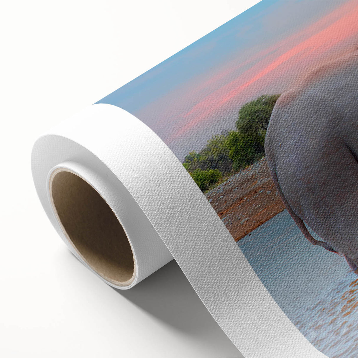 Art Deco style poster of Namibian scenery in muted earth tones on rolled canvas, ideal for nursery wall art.