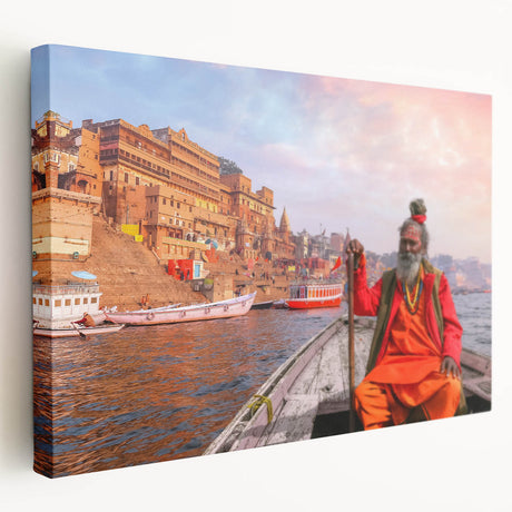A large canvas print featuring a vibrant, detailed Indian landscape, ideal for kitchen wall art.