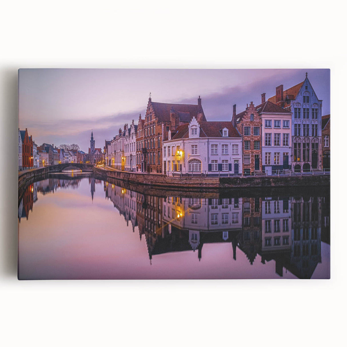 Black and white photo of a European cityscape on stretched canvas, ideal for kitchen wall art.