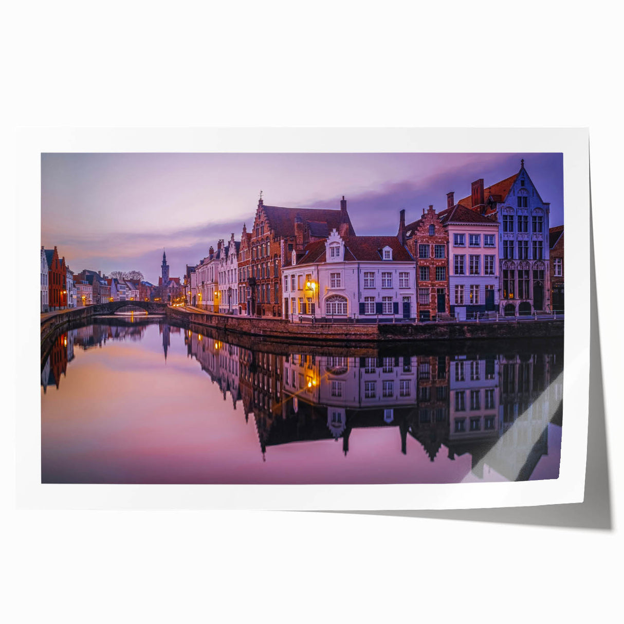 Extra large rolled print of a floral European scenery, with soft pastel colors, ideal for dining room wall art.