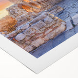 Art deco poster featuring a serene Bulgarian landscape in soft pastel hues on rolled canvas, suitable for dining room decor.