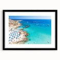 Abstract art print of a European scene in vibrant, colorful tones on a large framed canvas, ideal for living room decor.
