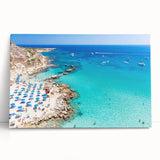 Black and white photo of Cyprus scenery on large stretched canvas, suitable for kitchen wall art.