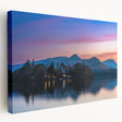 Landscape painting of Cumbria, England on stretched canvas, featuring green hills under a cloudy sky.