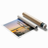 Extra large rolled print of London scenery with vibrant floral elements, ideal for classy bathroom wall art.