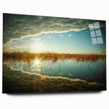 Large abstract wall art of a European scenery in Estonia, depicted in muted earth tones on acrylic glass.