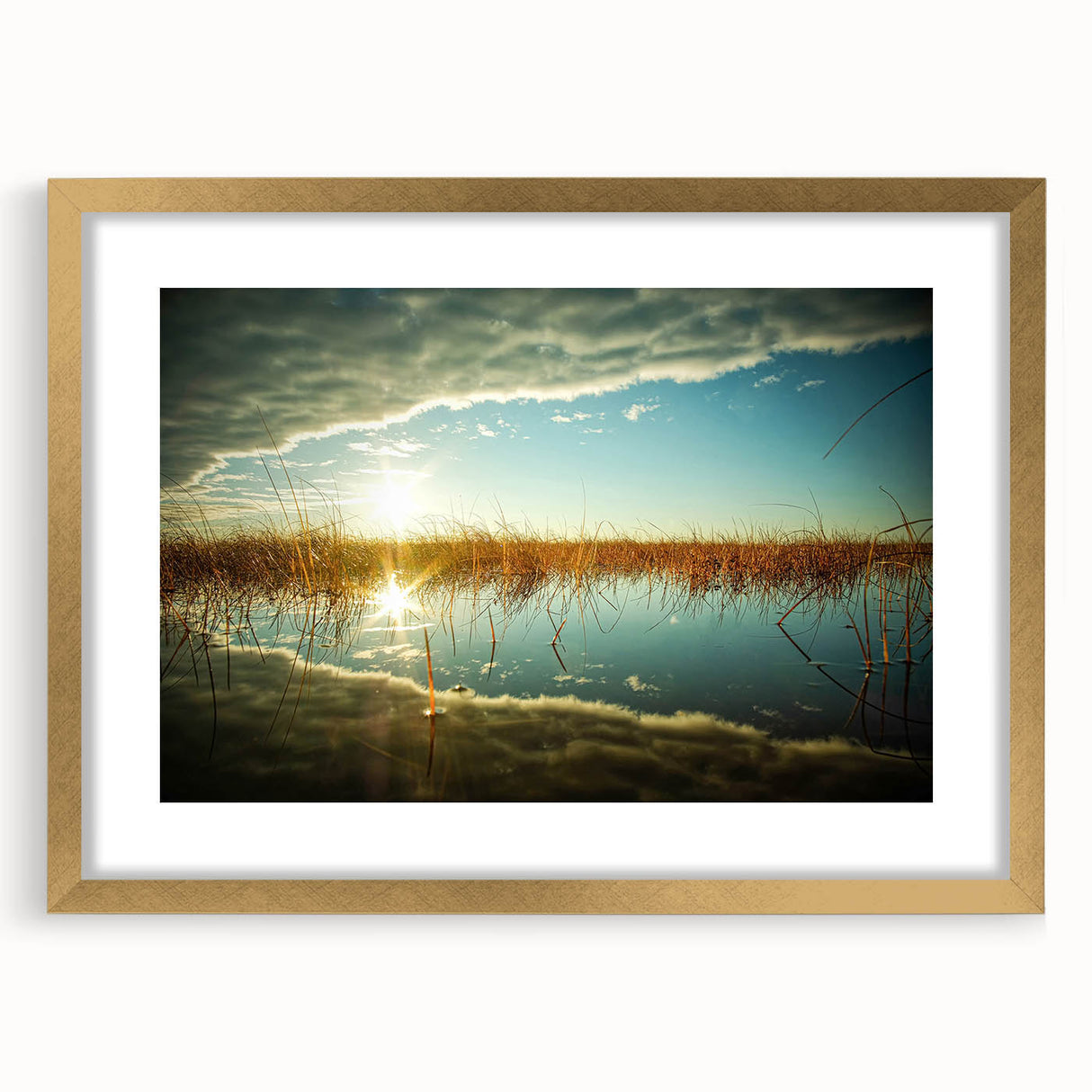 Abstract art print of a European scenery in muted earth tones on a framed canvas, suitable for bedroom or dining room decor.