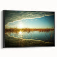 Black and white landscape art painting of a European scenery on framed canvas, suitable for bedroom wall decor.