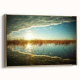 Framed canvas featuring a vintage landscape painting of Estonia, with muted earth tones, ideal for bedroom wall art.